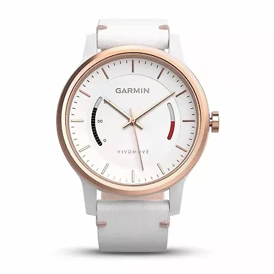 Garmin Vivomove Womens White Leather Band Smartwatch-0100159713