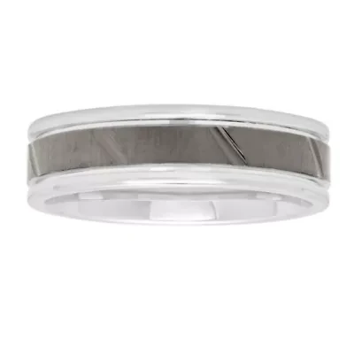 Mens 6MM Sterling Silver Wedding Band