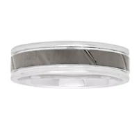 Mens 6MM Sterling Silver Wedding Band