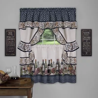 Chateau 3-pc. Rod Pocket Kitchen Curtains & Drapes Window Set