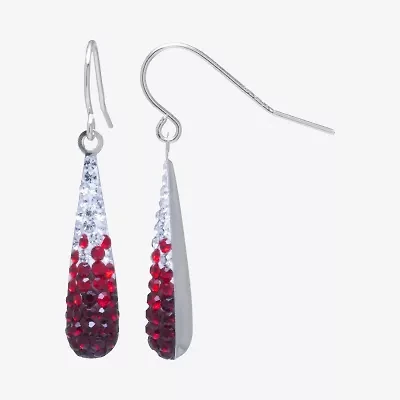 Silver Treasures Crystal Sterling Pear Drop Earrings