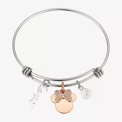 Disney Silver Over Brass Minnie Mouse Bangle Bracelet