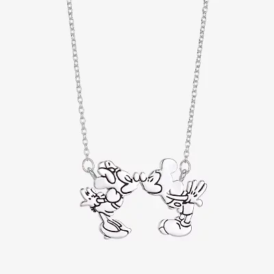 Disney Classics Womens Pure Silver Over Brass 16 Inch Pendant Necklace