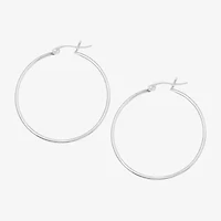 Silver Treasures Sterling Silver Hoop Earrings
