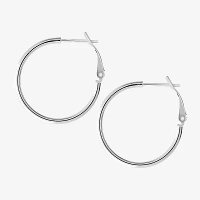Silver Treasures Sterling Silver Hoop Earrings