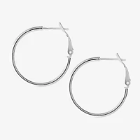 Silver Treasures Sterling Silver Hoop Earrings