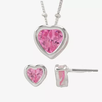 Mixit Womens Purple Cubic Zirconia Heart Hypoallergenic 2-pc. Jewelry Set