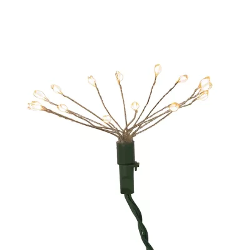 Kurt Adler 75-Light Cluster Burst Classic White Superbright LED Light Set with Green Wire