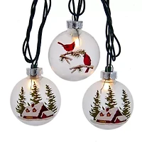 Kurt Adler 10-Light Cardinal And Cabin String Lights