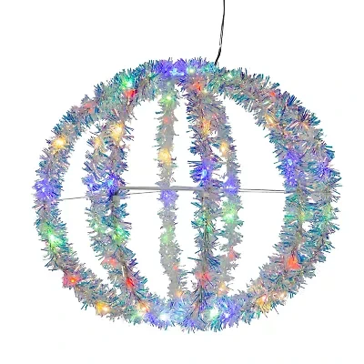 Kurt Adler Multi-Color Led Tinsel Foldable Sphere String Lights