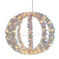 Kurt Adler 12-Inch Warm White LED Tinsel Foldable Sphere