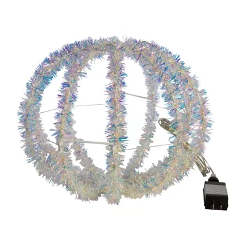 Kurt Adler 12-Inch Warm White LED Tinsel Foldable Sphere