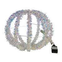 Kurt Adler 12-Inch Warm White LED Tinsel Foldable Sphere