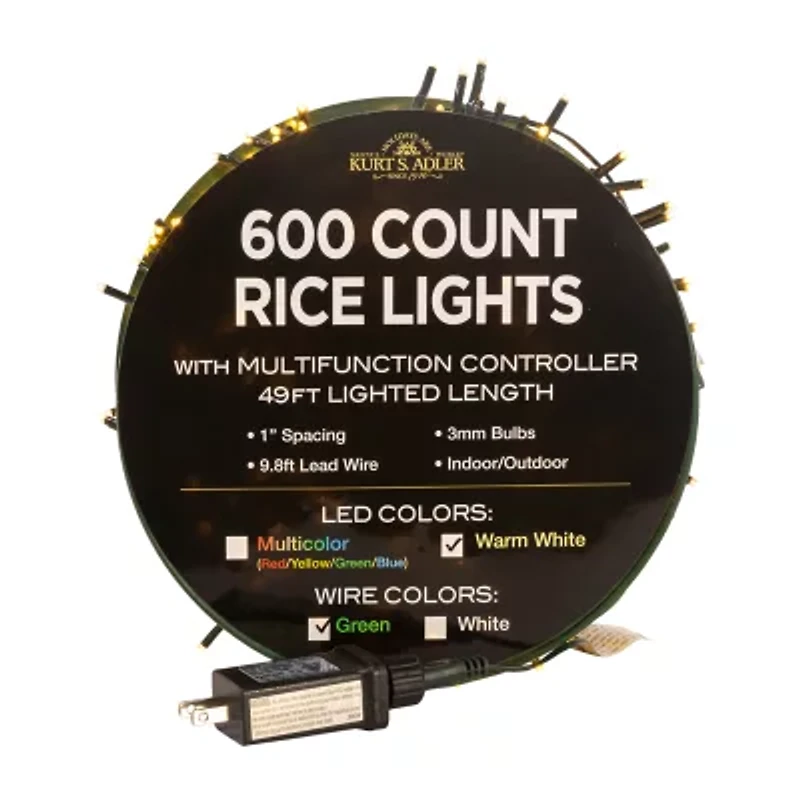 Kurt Adler 49 Foot Led Rice String Lights