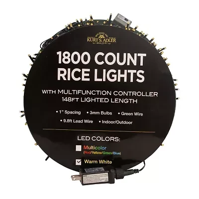 Kurt Adler 148foot Warm White Led Rice String Lights