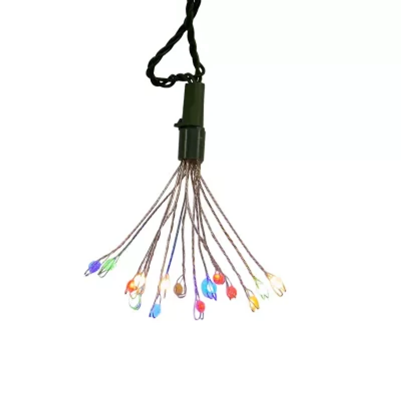 Kurt Adler 75-Light Cluster Lights and Multi-Color Twinkle LED Lights with Green Wire