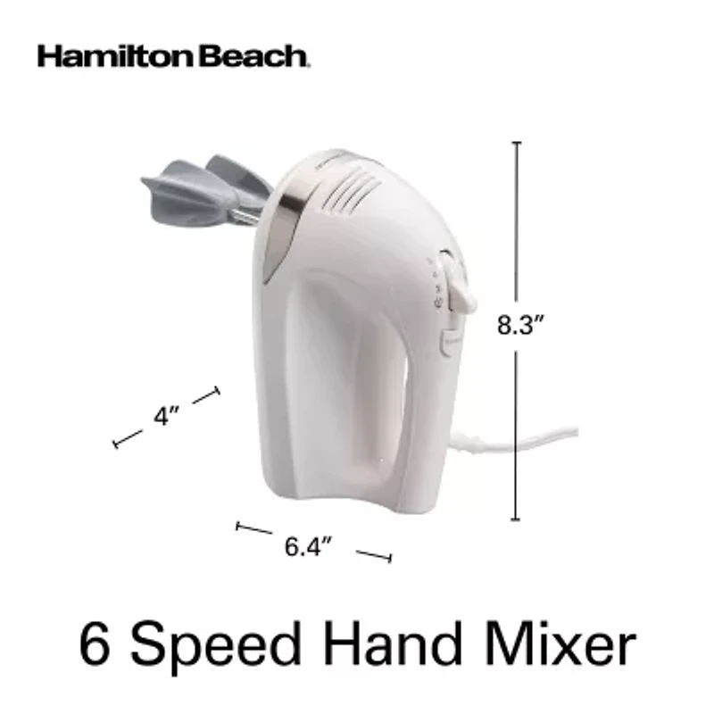 Hamilton Beach 6 Speed Hand Mixer with Snap-on Case and Easy Clean Beaters