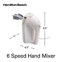 Hamilton Beach 6 Speed Hand Mixer with Snap-on Case and Easy Clean Beaters