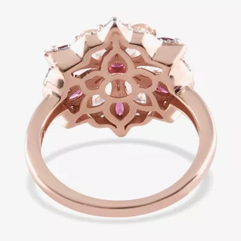 Limited Quantities! Womens Genuine Pink Morganite 14K Rose Gold Over Silver Cocktail Ring