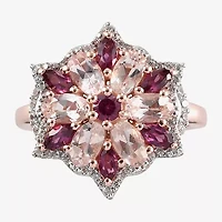 Limited Quantities! Womens Genuine Pink Morganite 14K Rose Gold Over Silver Cocktail Ring