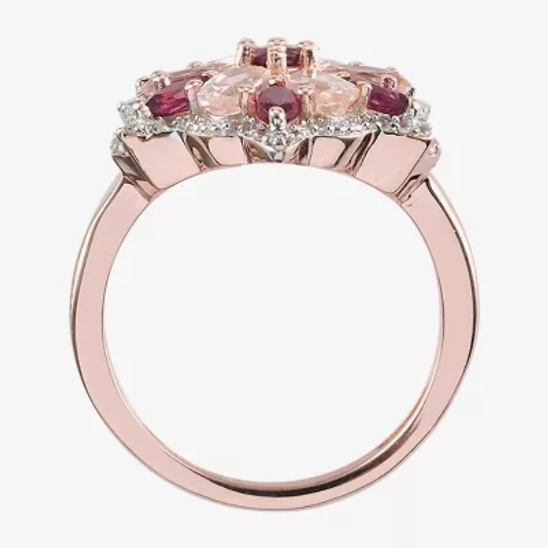 Limited Quantities! Womens Genuine Pink Morganite 14K Rose Gold Over Silver Cocktail Ring