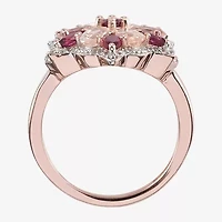 Limited Quantities! Womens Genuine Pink Morganite 14K Rose Gold Over Silver Cocktail Ring