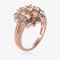 Limited Quantities! Womens Genuine Pink Morganite 14K Rose Gold Over Silver Cocktail Ring