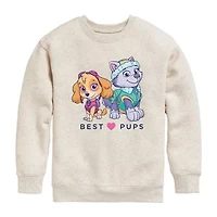Little & Big Kid Girls Crew Neck Fleece Long Sleeve Paw Patrol Sweatshirt