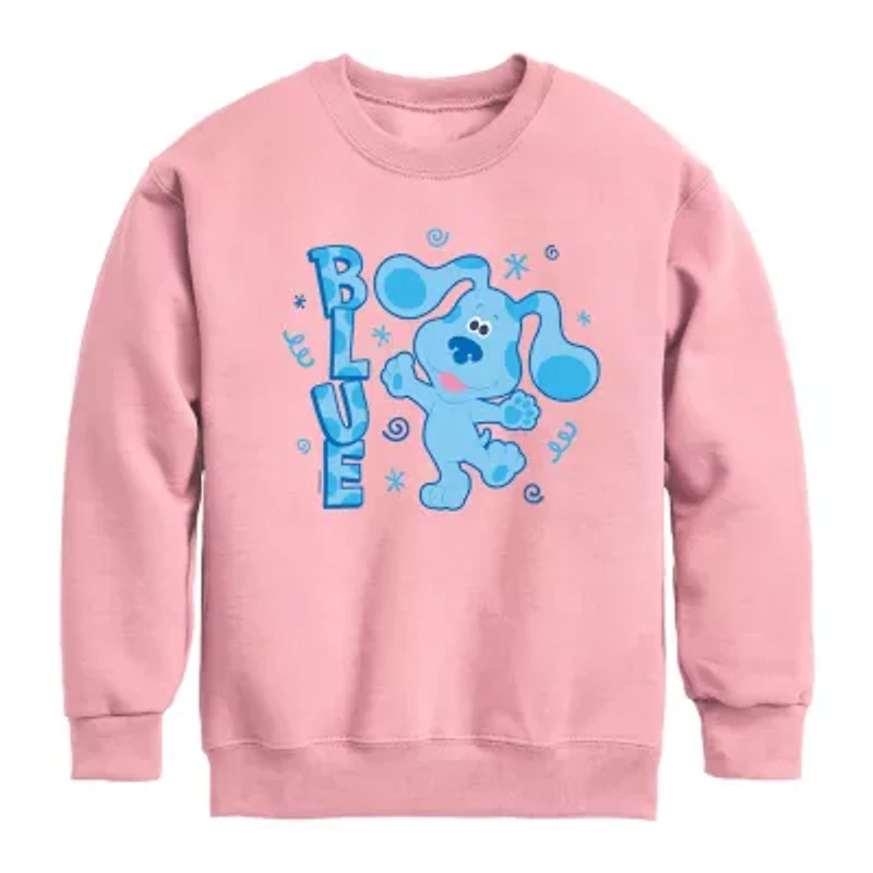 Little & Big Kid Girls Crew Neck Fleece Long Sleeve Blue's Clues Sweatshirt