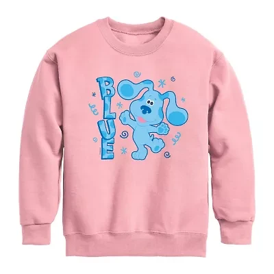 Little & Big Kid Girls Crew Neck Fleece Long Sleeve Blue's Clues Sweatshirt