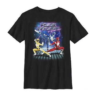 Little & Big Kid Boys Crew Neck Short Sleeve Regular Fit Power Rangers Graphic T-Shirt