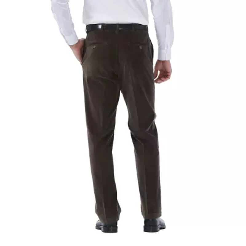 Haggar Stretch Corduroy Mens Classic Fit Flat Front Pant