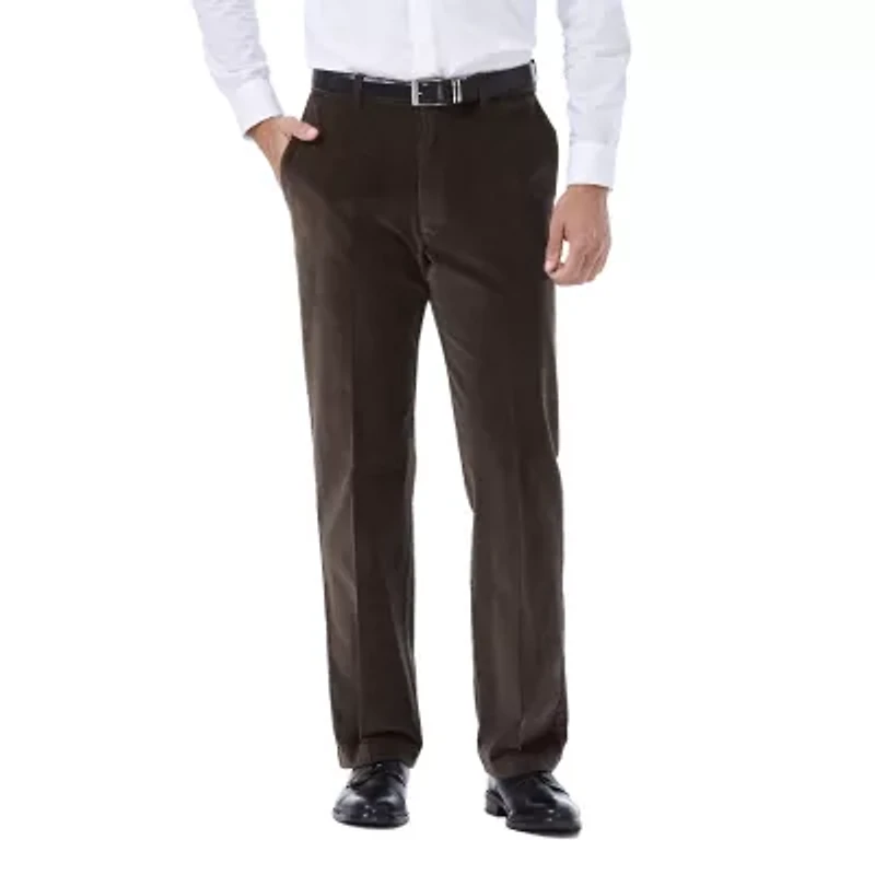 Haggar Stretch Corduroy Mens Classic Fit Flat Front Pant