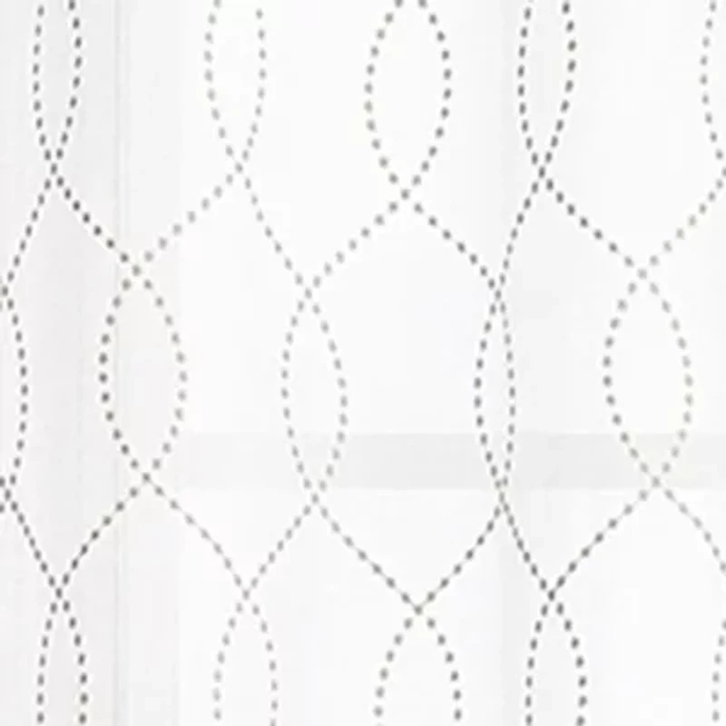 Regal Home Starbust Grommet Top Energy Saving Embroidered Sheer Set of 2 Curtain Panel