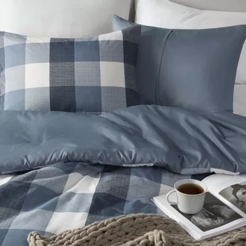 510 Design Jonah Plaid Check Print Midweight Comforter Set