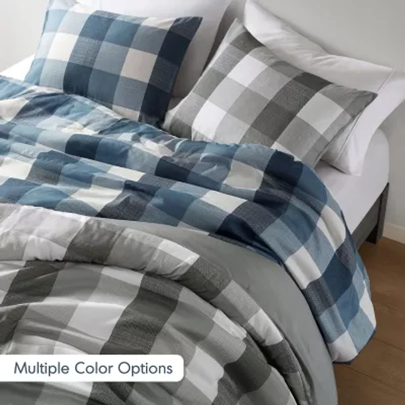 510 Design Jonah Plaid Check Print Midweight Comforter Set