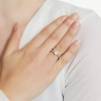 Silver Treasures Womens Cultured Freshwater Pearl Cubic Zirconia Sterling Silver Band