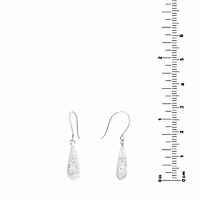 Silver Treasures Womens Crystal Sterling Pear Drop Earrings