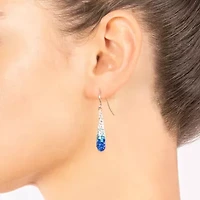 Silver Treasures Crystal Sterling Pear Drop Earrings