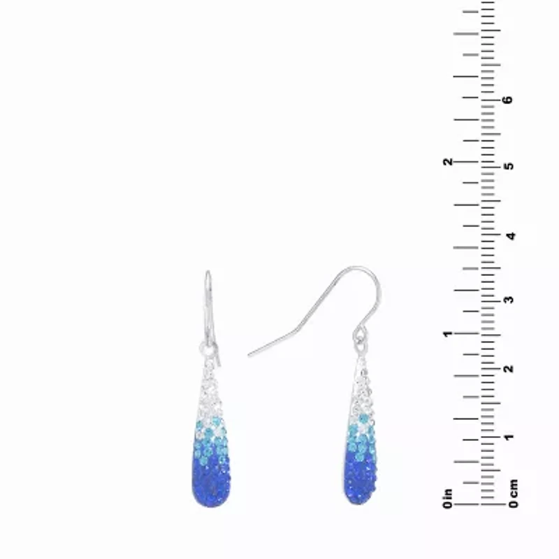 Silver Treasures Crystal Sterling Pear Drop Earrings