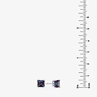 Silver Treasures Mystic Fire Cubic Zirconia Sterling Silver 7.8mm Stud Earrings