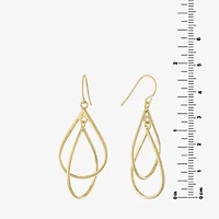 Silver Reflections 14K Gold Over Brass Pear Drop Earrings