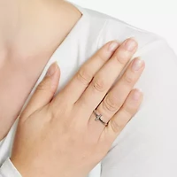 Silver Treasures Womens 2MM Sterling Cross Band