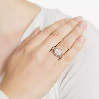Sparkle Allure Pure Silver Over Brass Clear Crystal Cocktail Ring
