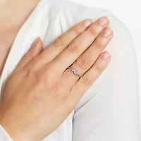 Silver Treasures Womens Cubic Zirconia Sterling Silver Band