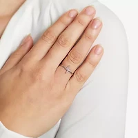 Silver Treasures Womens Cubic Zirconia Sterling Silver LIghtning Bolt Band