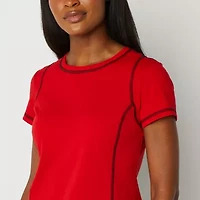Sports Illustrated Womens Crew Neck Short Sleeve Active T-Shirt