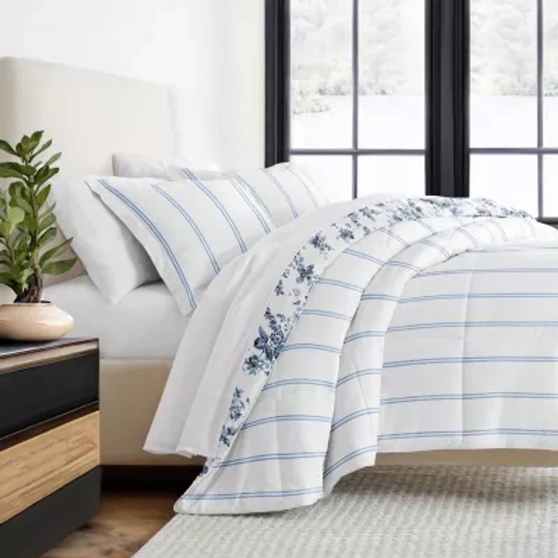 Casual Comfort Cabbage Rose Midweight Down Alternative Comforter Set