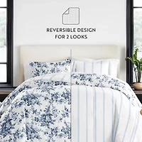 Casual Comfort Cabbage Rose Midweight Down Alternative Comforter Set