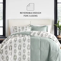 Casual Comfort Folk Leaves Midweight Down Alternative Comforter Set